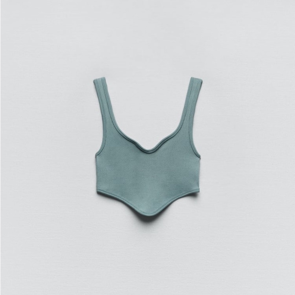 Zara Blue Gray Seamless Corset Top - Picture 14 of 16